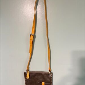 Shiraleah Gray and Mustard Crossbody Bag